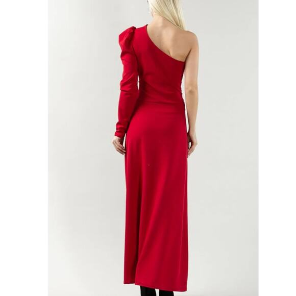 CHICME Red one shoulder top size L - Picture 2 of 10